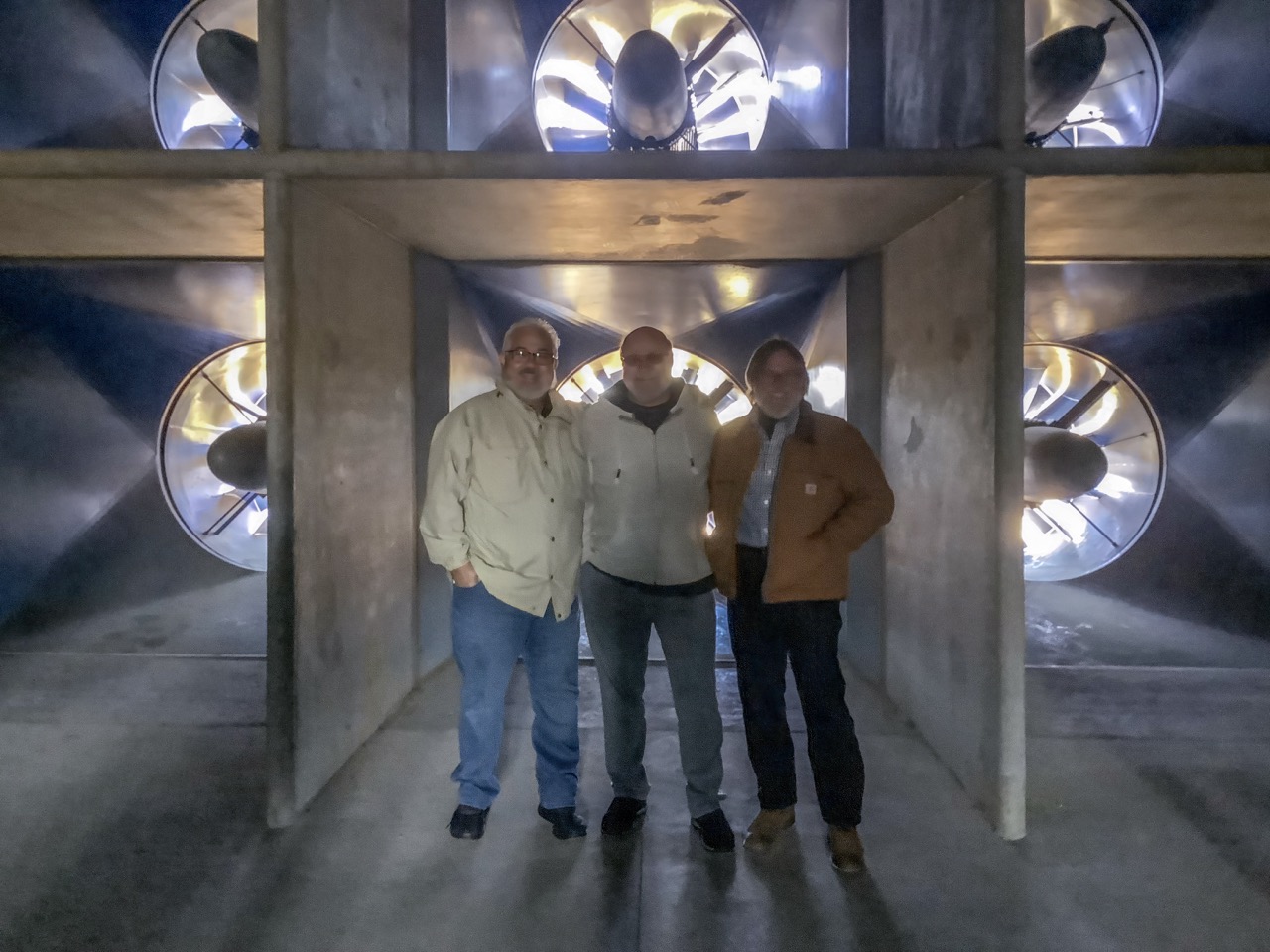 Manny Oyola, Mike Silvers and George Ebersold at the IBHS Testing Facility in South Carolina
